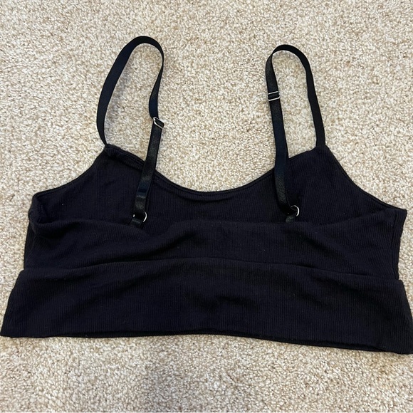 Athleta Black Well Rested Rib Sleep Bra Bralette Small - Picture 5 of 6